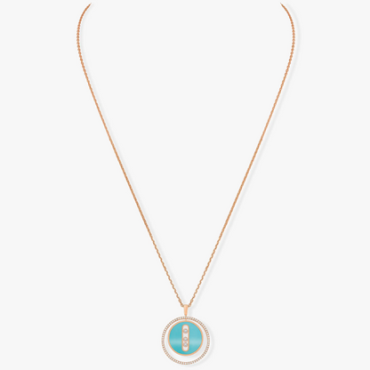 [Shinejoy]Demo MOVE 3 DIAMONDS TURQUOISE PINK GOLD DIAMOND NECKLACE