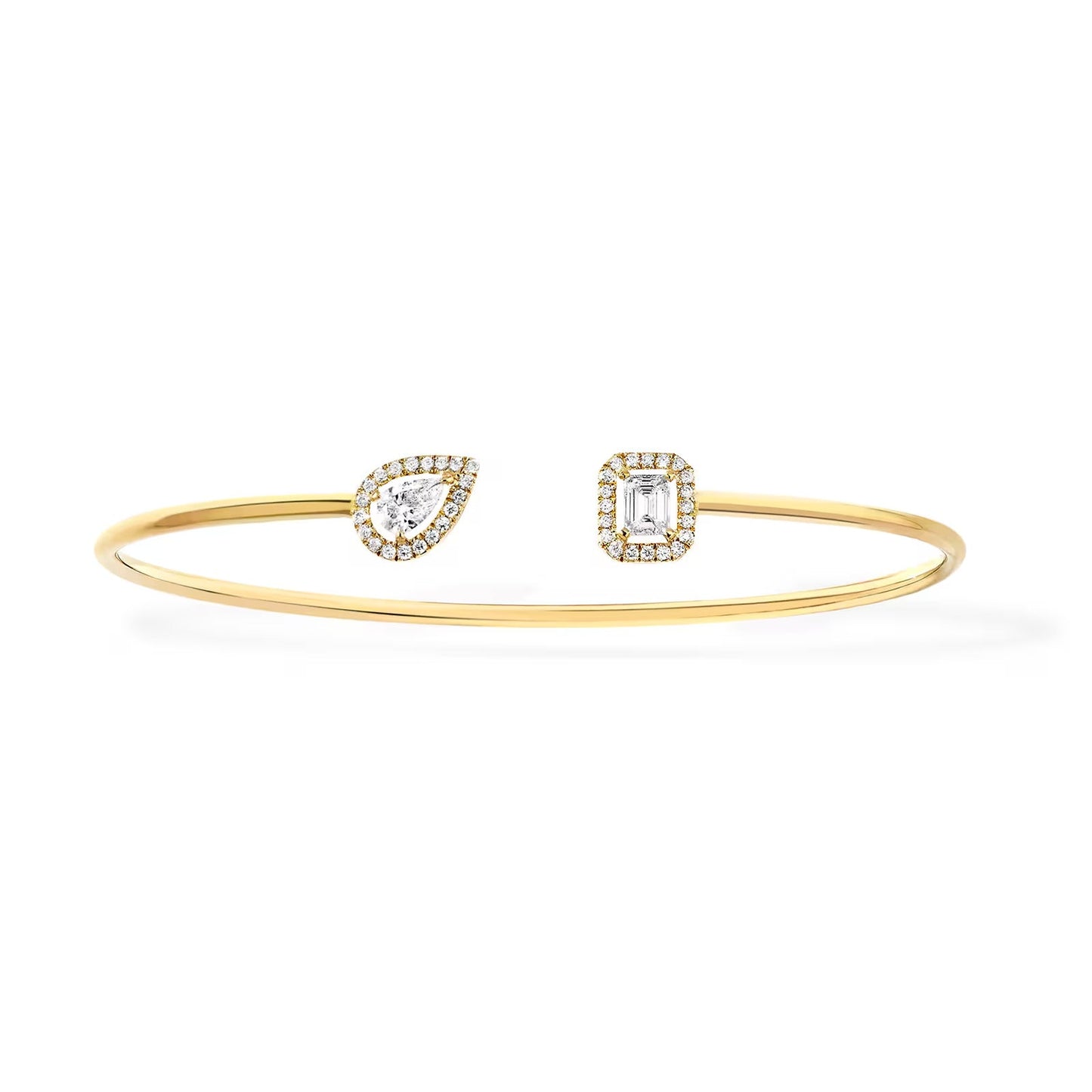[Shinejoy]JONC FLEX MY TWIN TOI & MOI SILVER DIAMOND BRACELET