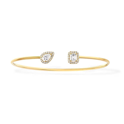 [Shinejoy]JONC FLEX MY TWIN TOI & MOI SILVER DIAMOND BRACELET