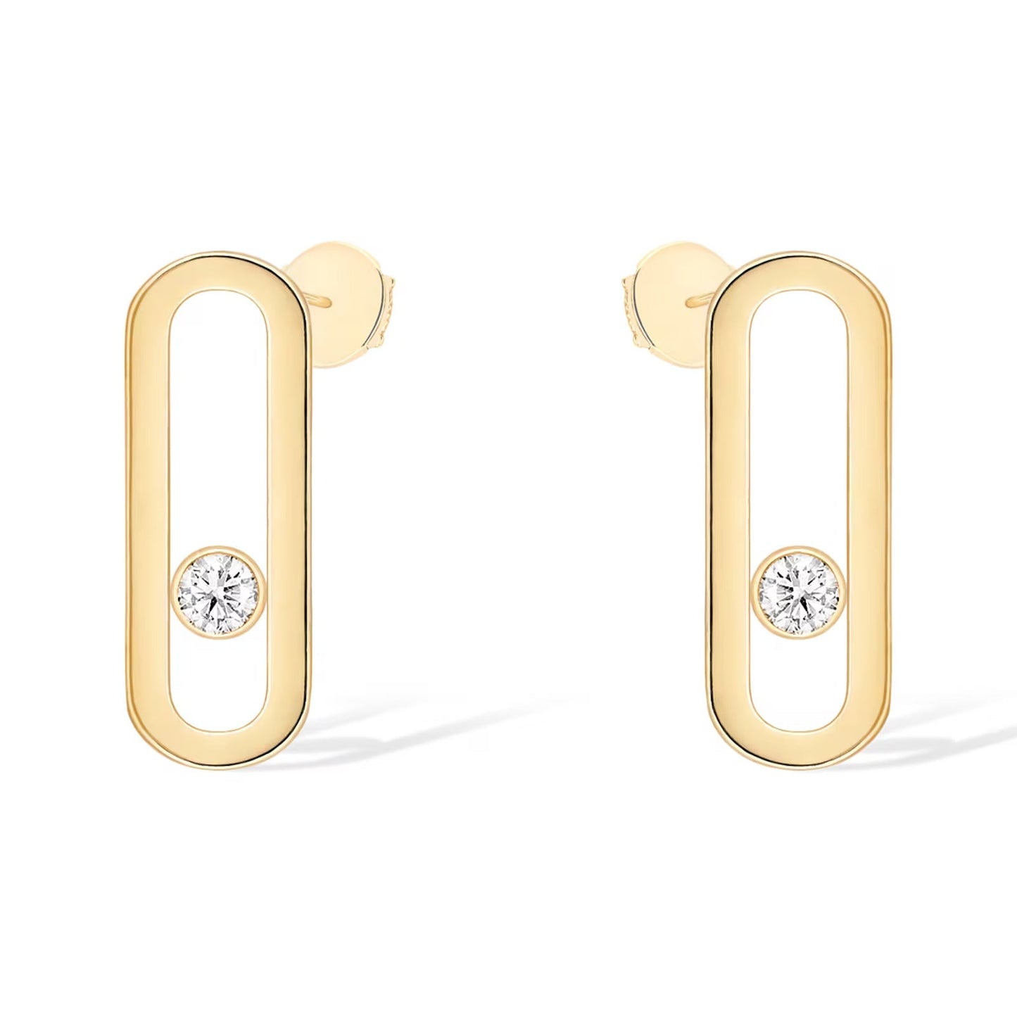 [Shinejoy]MOVE UNO SMALL 1 DIAMOND EARRINGS