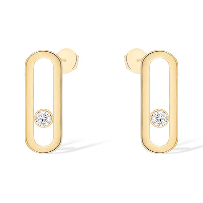 [Shinejoy]MOVE UNO SMALL 1 DIAMOND EARRINGS