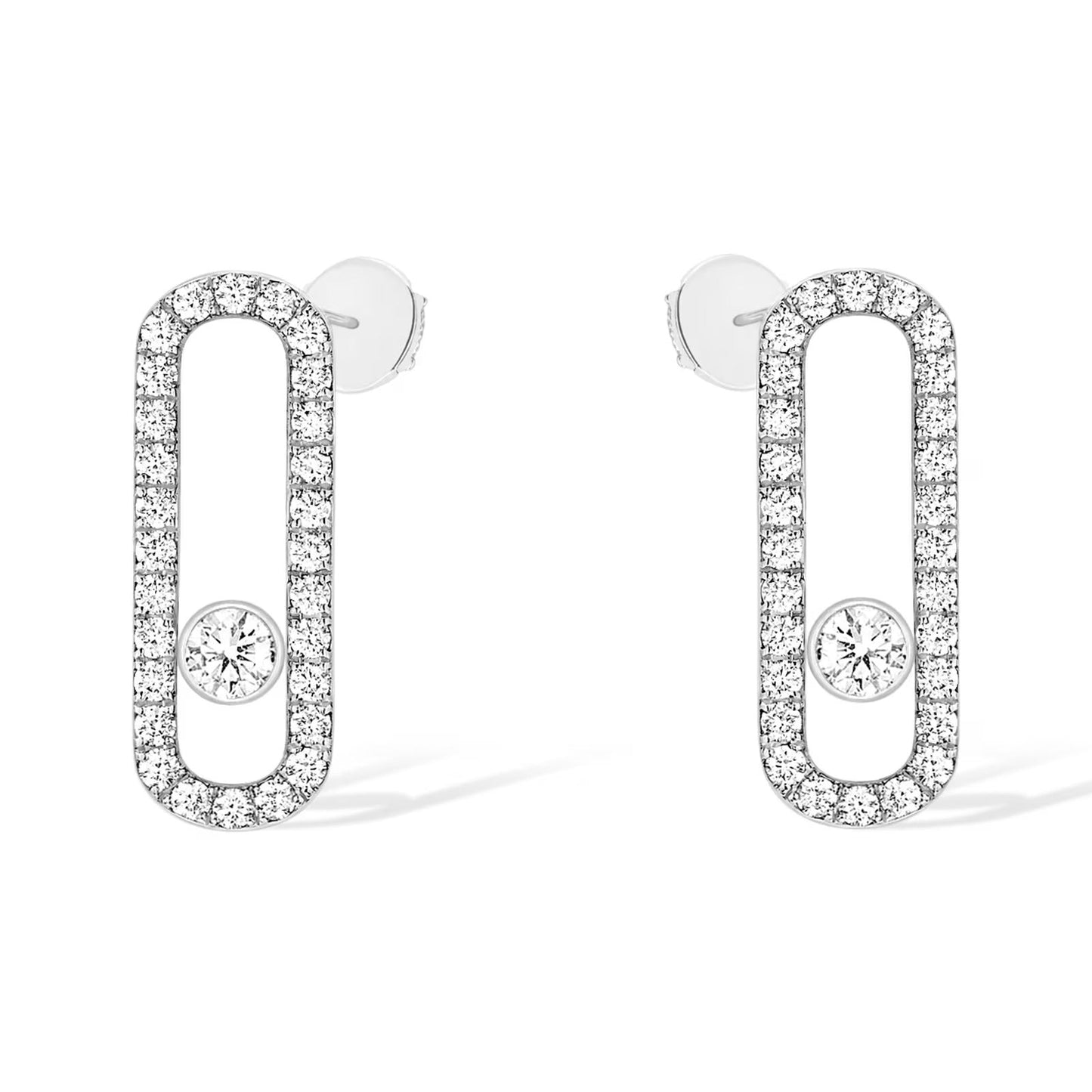 [Shinejoy]MOVE UNO STUD DIAMOND PAVED EARRINGS