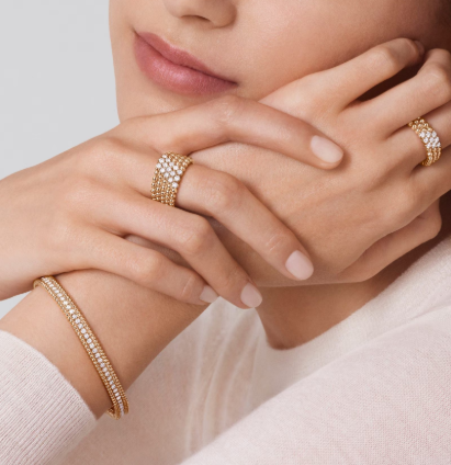 [Shinejoy]Three-row diamond ring