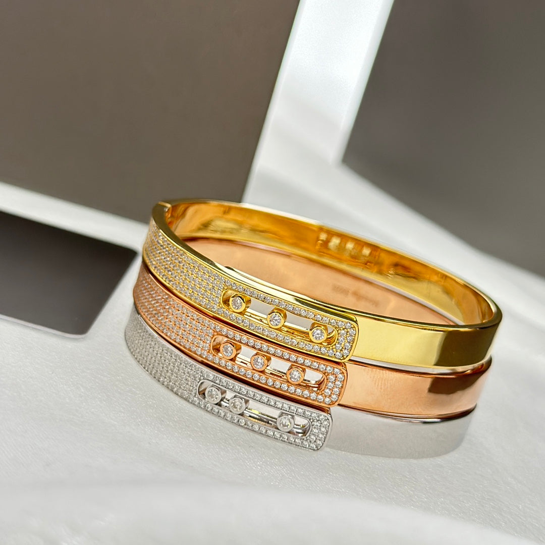 [Shinejoy]Move Noa Rose Gold Pavé Diamond Bangle Bracelet