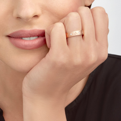 [Shinejoy]ZERO 1 ESSENTIAL PINK GOLD BAND WITH DIAMONDS RING