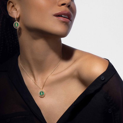 [Shinejoy]Demo MOVE 1 DIAMOND MALACHITE GOLD DIAMOND NECKLACE
