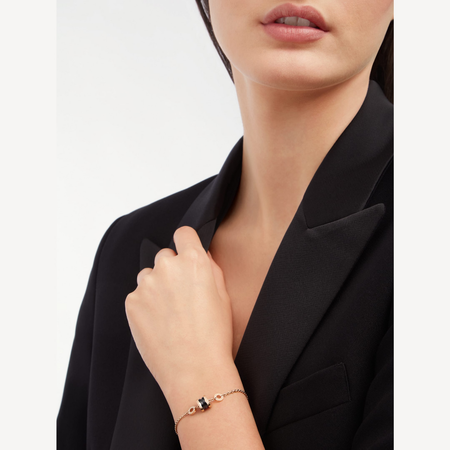 [Shinejoy]ZERO 1 SOFT PINK GOLD AND BLACK CERAMIC BRACELET