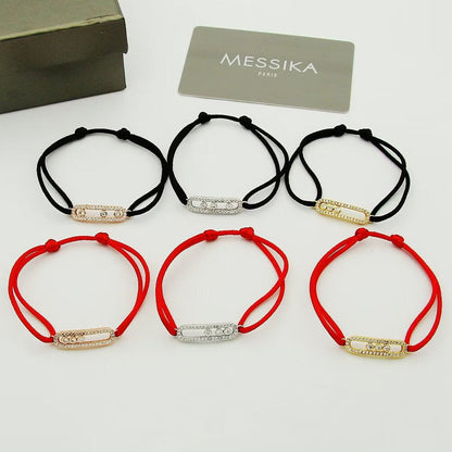 [Shinejoy]Messika Care(s) pink cord pavé bracelet