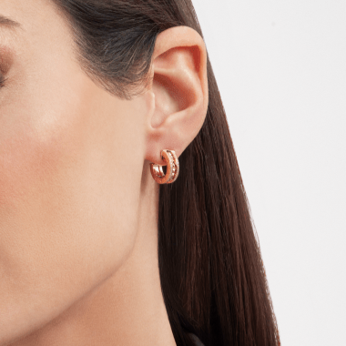 [Shinejoy]ZERO 1 ROCK GOLD EARRINGS WITH STUDDED SPIRAL AND PAVED DIAMONDS