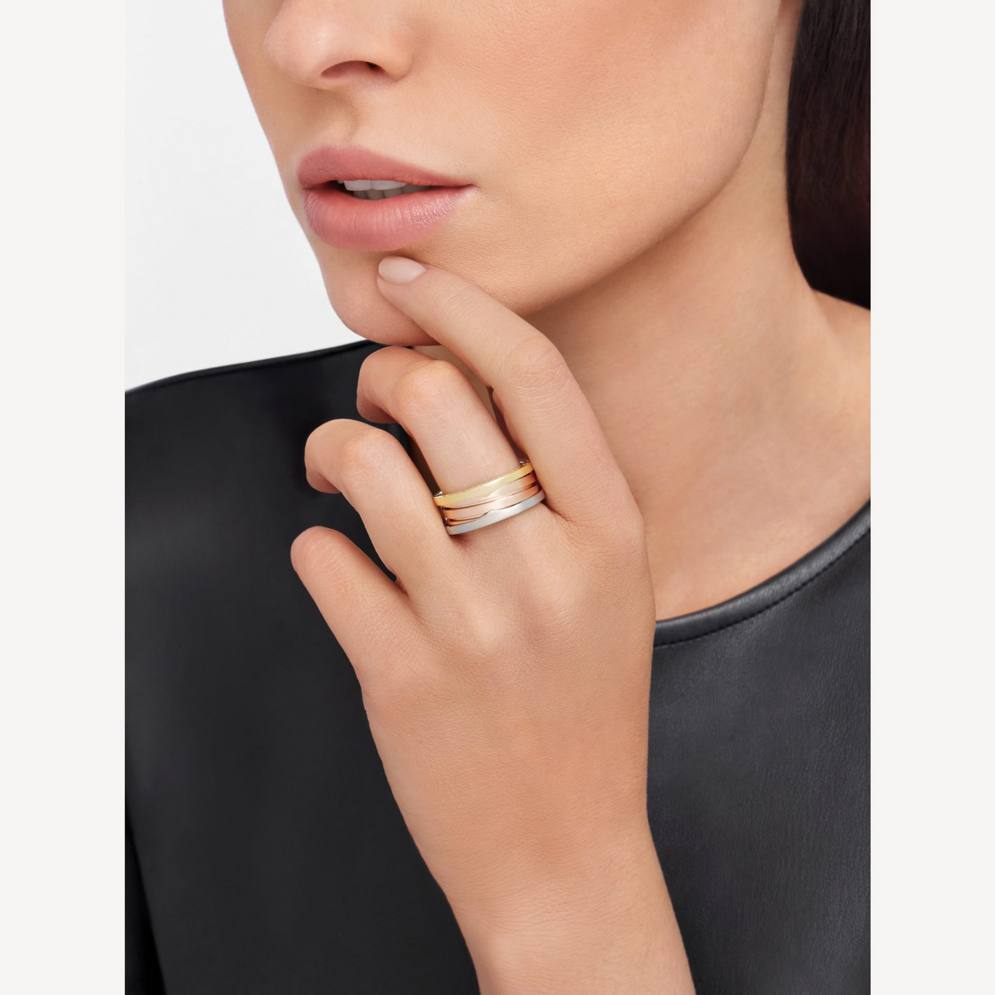 [Shinejoy]ZERO 1 THREE-BAND ROSE WHITE AND YELLOW RING