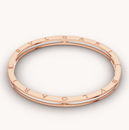 [Shinejoy]ZERO 1 PINK GOLD WITH WHITE CERAMIC BRACELET