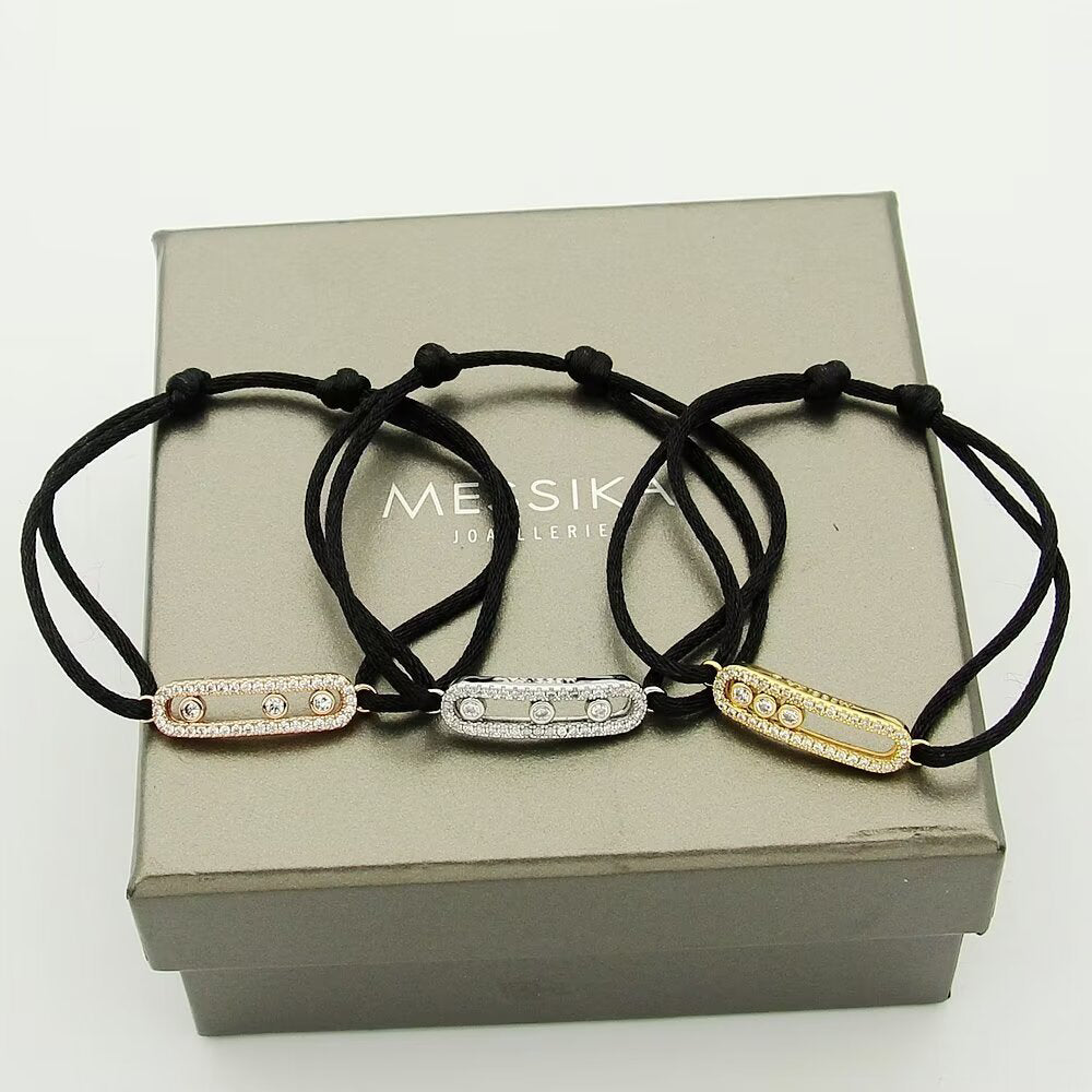 [Shinejoy]Messika Care(s) pink cord pavé bracelet