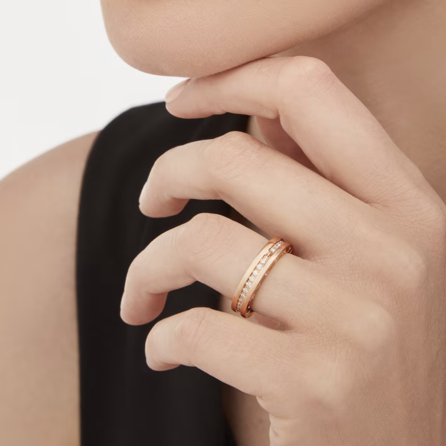 [Shinejoy]ZERO 1 ONE-BAND PAVED DIAMONDS ON THE SPIRAL RING