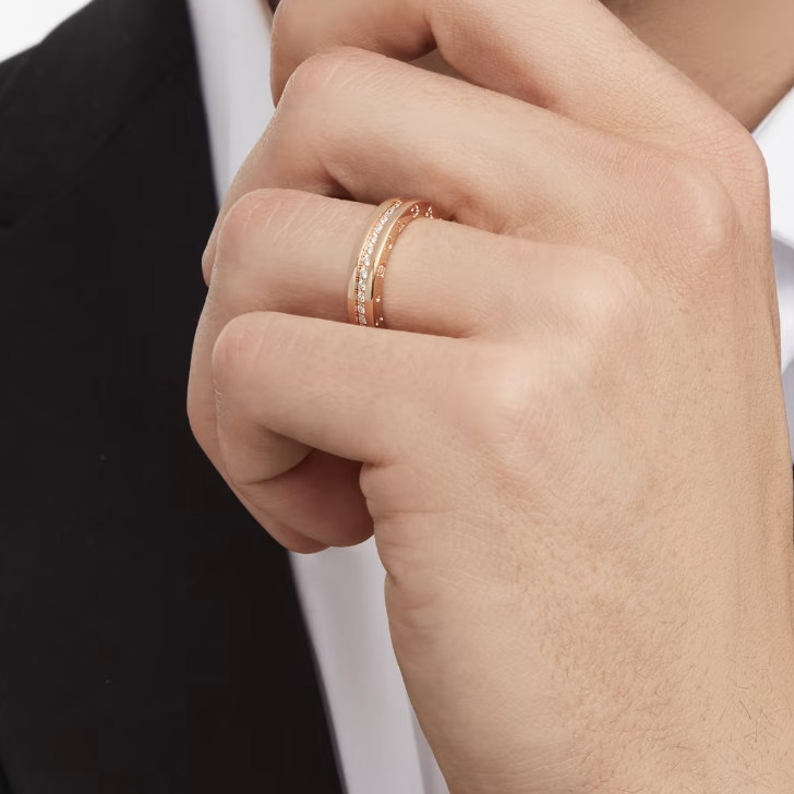 [Shinejoy]ZERO 1 ONE-BAND PAVED DIAMONDS ON THE SPIRAL RING