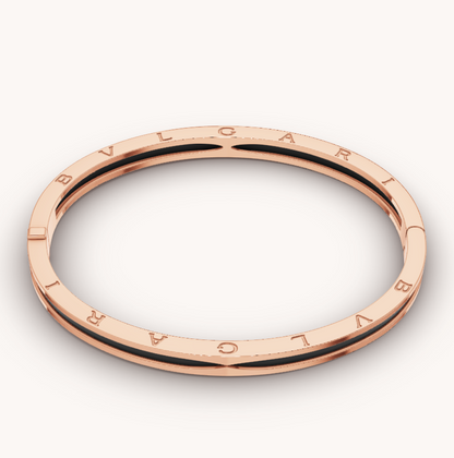 [Shinejoy]ZERO 1 PINK GOLD WITH BLACK CERAMIC BRACELET