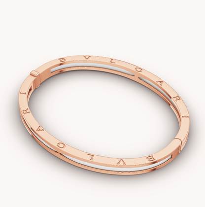 [Shinejoy]ZERO 1 PINK GOLD WITH WHITE CERAMIC BRACELET