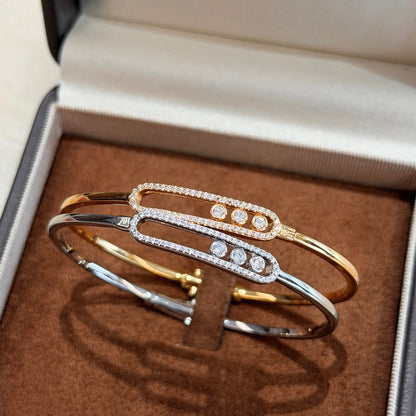 [Shinejoy]Move Pavé Diamond Bangle Bracelet M