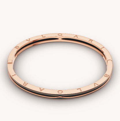 [Shinejoy]ZERO 1 PINK GOLD WITH MATTE BLACK CERAMIC BRACELET