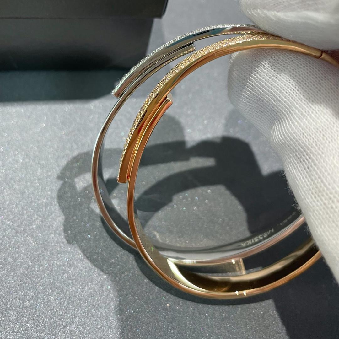 [Shinejoy]Move Noa Rose Gold Pavé Diamond Bangle Bracelet