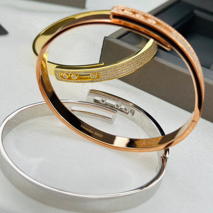 [Shinejoy]Move Noa Rose Gold Pavé Diamond Bangle Bracelet