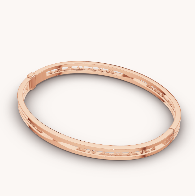 [Shinejoy]ZERO 1 SPIRAL LOGO PINK GOLD BRACELET