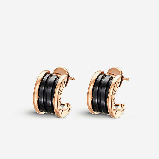 [Shinejoy]ZERO 1 PINK GOLD CERAMIC EARRINGS