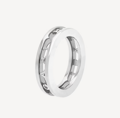 [Shinejoy]ZERO 1 ONE-BAND WITH OPENWORK LOGO SPIRAL RING