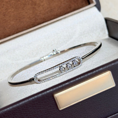 [Shinejoy]Move Pavé Diamond Bangle Bracelet M