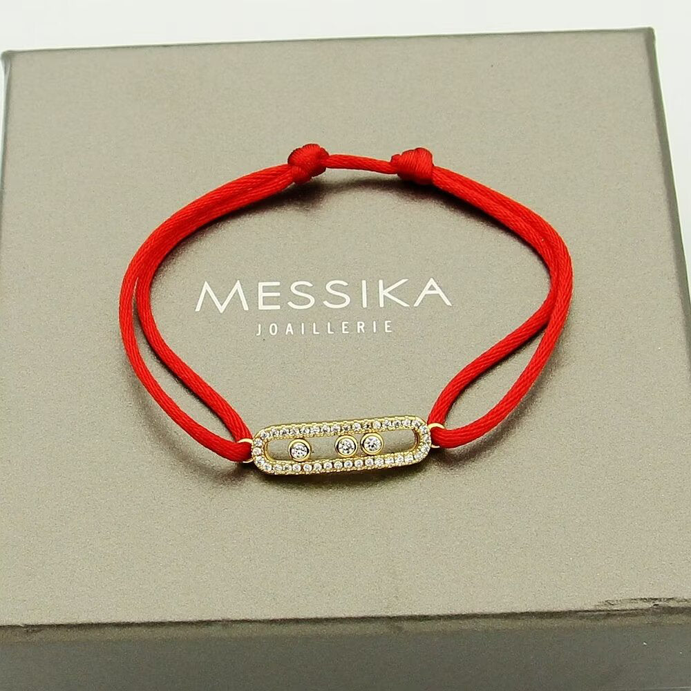 [Shinejoy]Messika Care(s) pink cord pavé bracelet