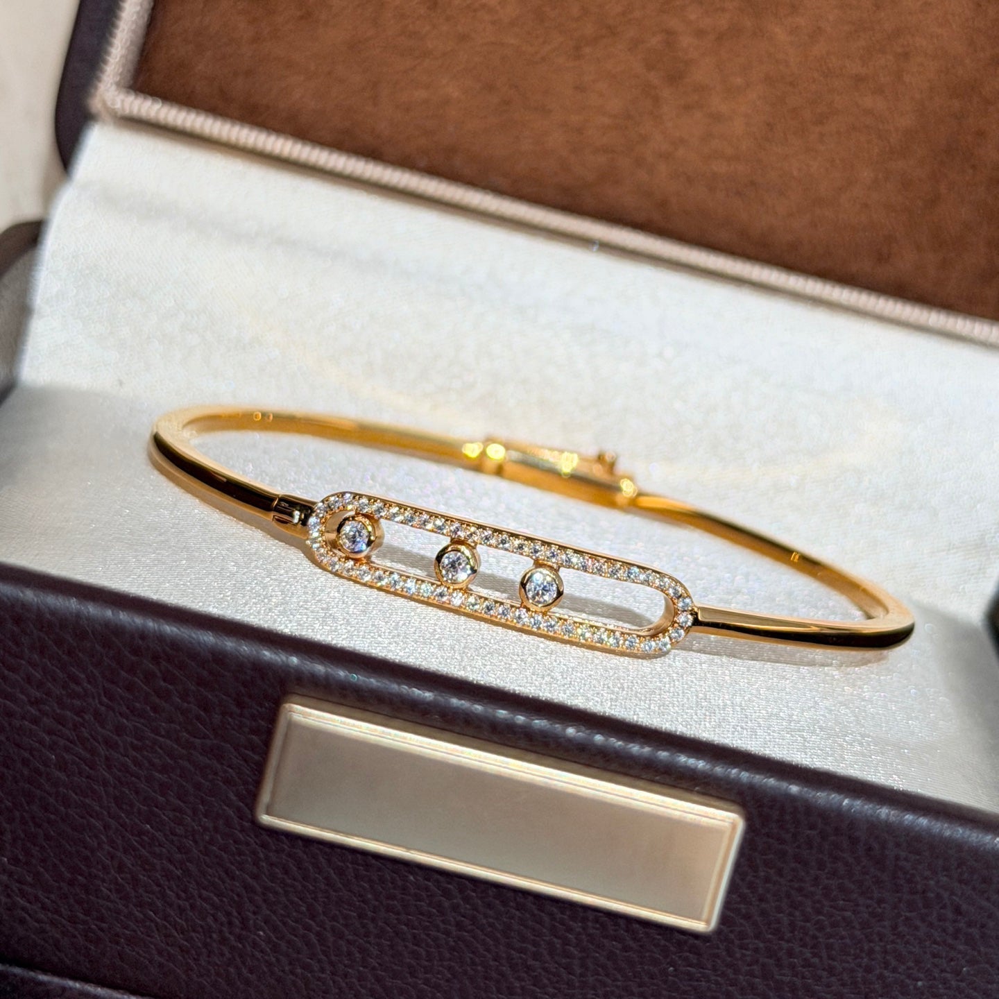 [Shinejoy]Move Pavé Diamond Bangle Bracelet M