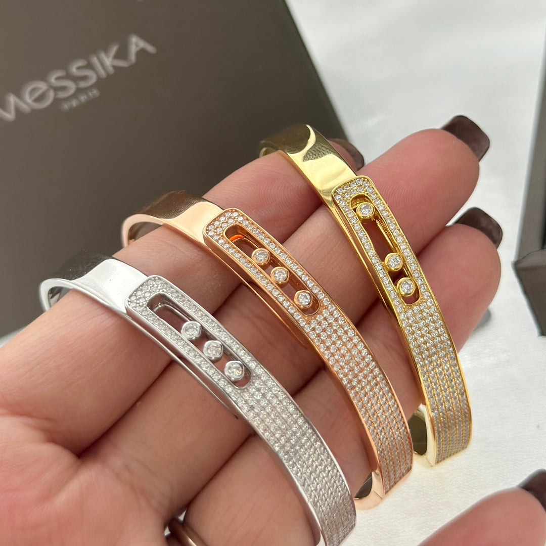 [Shinejoy]Move Noa Rose Gold Pavé Diamond Bangle Bracelet