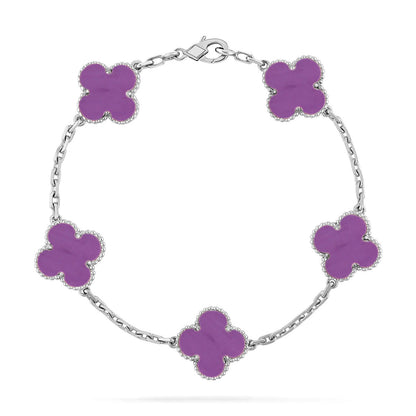 [⭐Shinejoy] COLLECTION BRACELETS TRÈFLE 5 MOTIFS VIOLETS