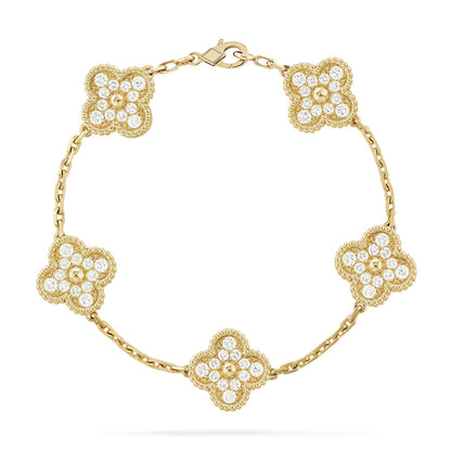 [⭐Shinejoy] CLOVER 5 MOTIFS FULL DIAMOND BRACELET COLLECTION