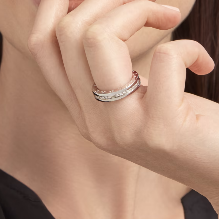 [Shinejoy]ZERO 1 ONE-BAND PAVED DIAMONDS ON THE SPIRAL RING