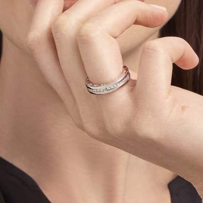 [Shinejoy]ZERO 1 ONE-BAND PAVED DIAMONDS ON THE SPIRAL RING