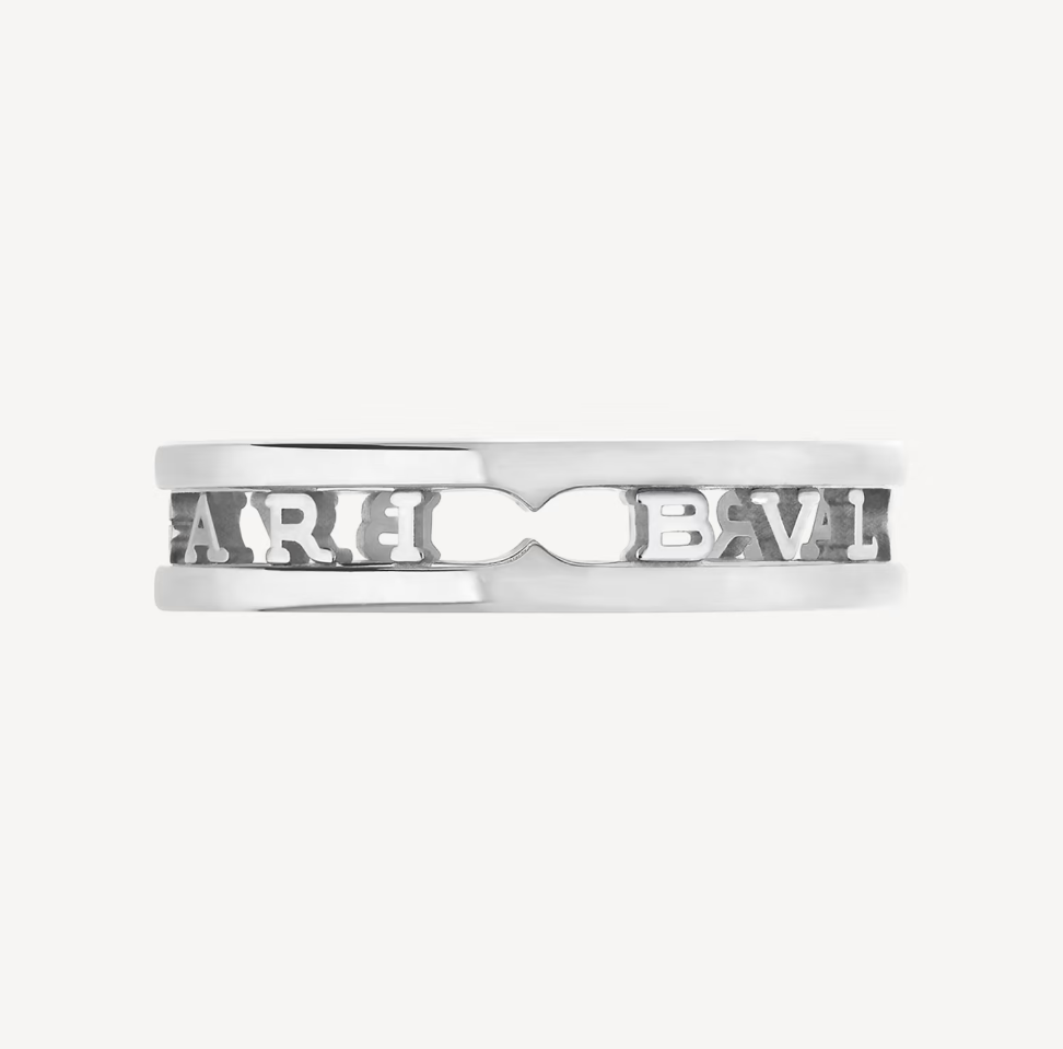[Shinejoy]ZERO 1 ONE-BAND WITH OPENWORK LOGO SPIRAL RING