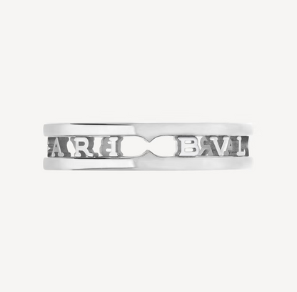 [Shinejoy]ZERO 1 ONE-BAND WITH OPENWORK LOGO SPIRAL RING