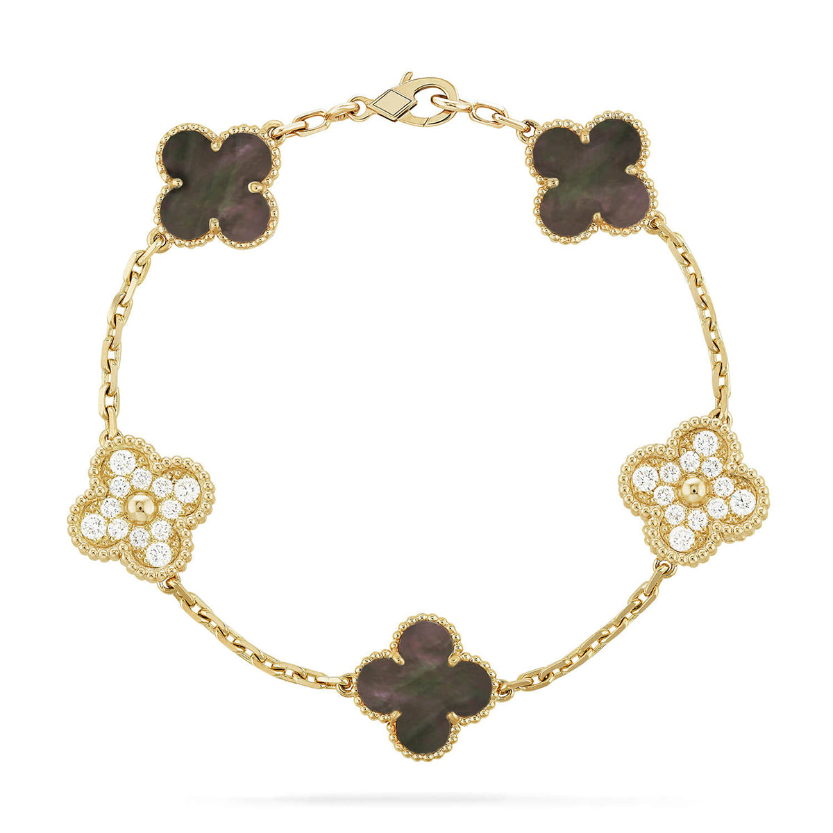 [⭐Shinejoy] CLOVER 5 MOTIF GRAY MOP BRACELET COLLECTION
