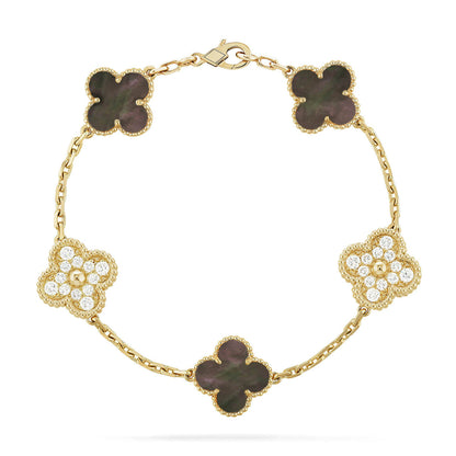 [⭐Shinejoy] CLOVER 5 MOTIF GRAY MOP BRACELET COLLECTION