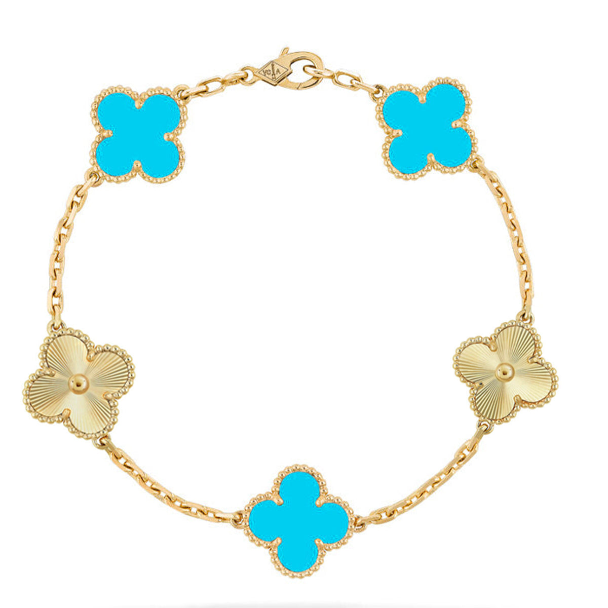 [⭐Shinejoy] CLOVER 5 MOTIF TURQUOISE BRACELET COLLECTION