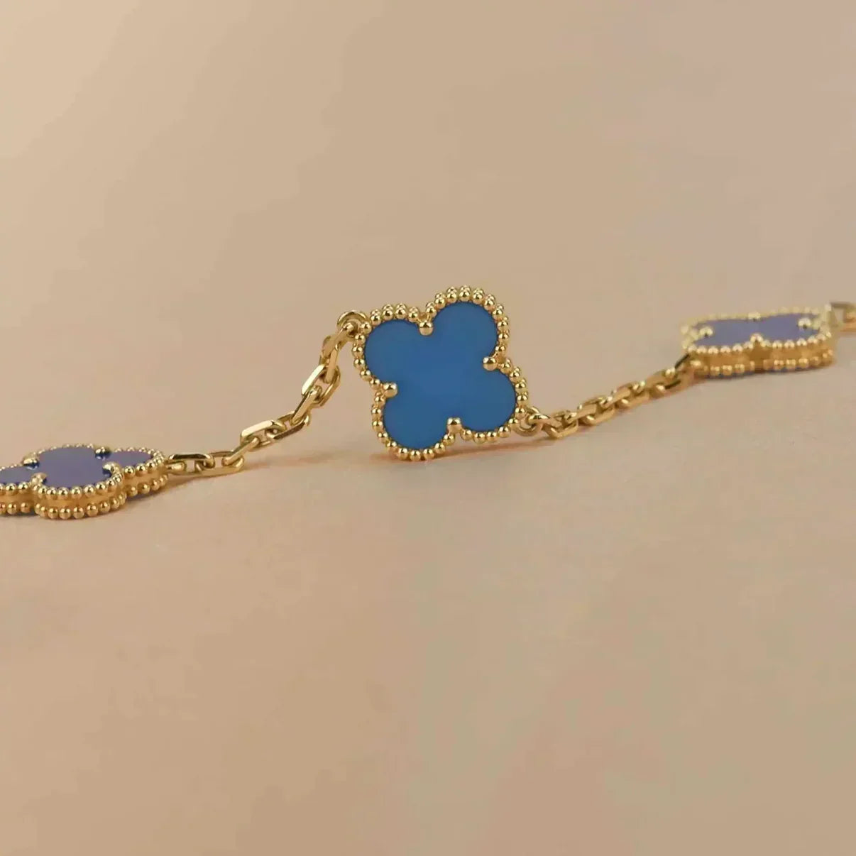[⭐Shinejoy] CLOVER 5 MOTIF BLUE AGATE BRACELET COLLECTION