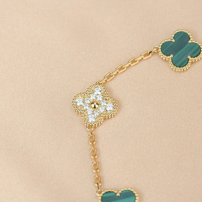[⭐Shinejoy] CLOVER 5 MOTIF MALACHITE BRACELET COLLECTION
