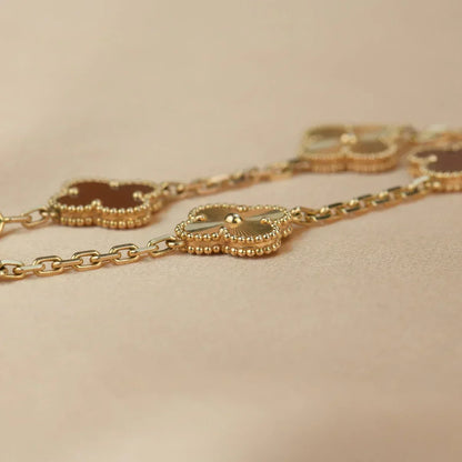 [⭐Shinejoy] CLOVER 5 MOTIF RED CORNELIAN BRACELET COLLECTION