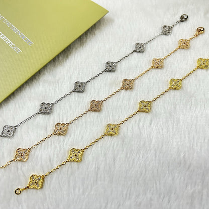 [⭐Shinejoy]CLOVER 6 MOTIF DIAMOND BRACELET