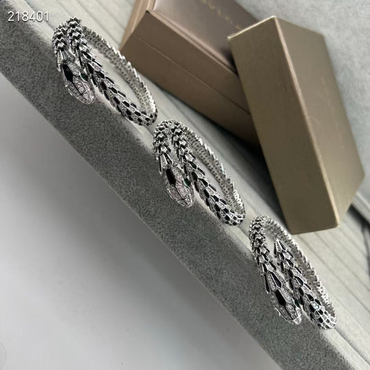 [Shinejoy] NOUVEAU BRACELET SERPENT EN OBSIDIENNE ET DIAMANT
