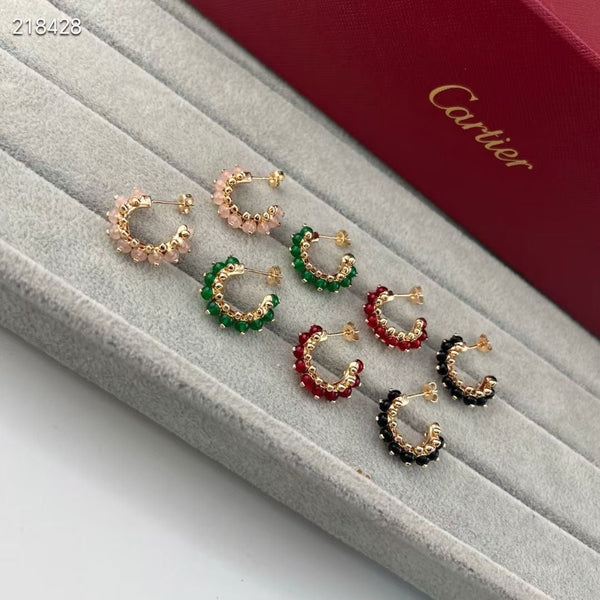 [Shinejoy]NOUVELLE COLLECTION DE CRÉOLES AVEC PIERRES PRÉCIEUSES COLORÉES