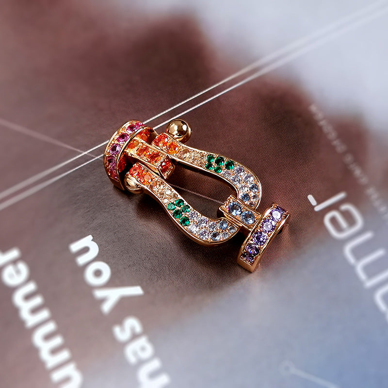 [Shinejoy]FORCE LARGE HORSESHOE  COLORED DIAMOND BRACELET ROSE GOLD