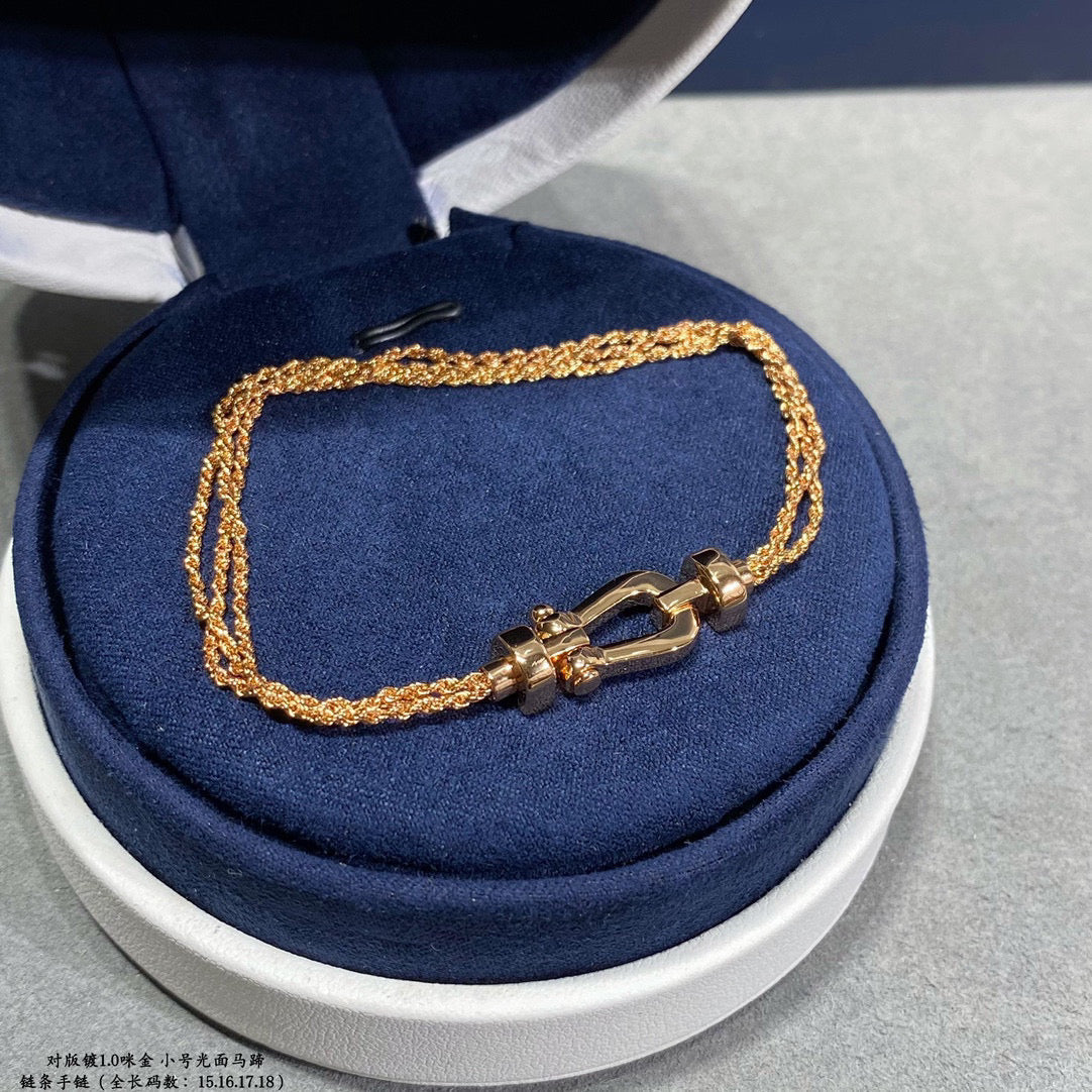 [Shinejoy]FORCE SMALL HORSESHOE  DIAMOND CHAIN ROPE BRACELET