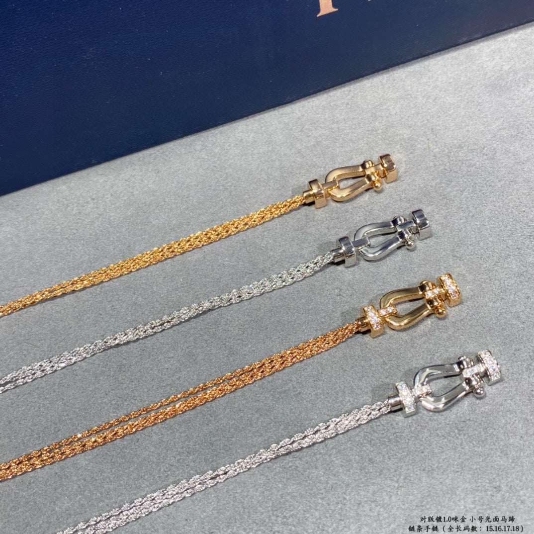 [Shinejoy]FORCE SMALL HORSESHOE  DIAMOND CHAIN ROPE BRACELET