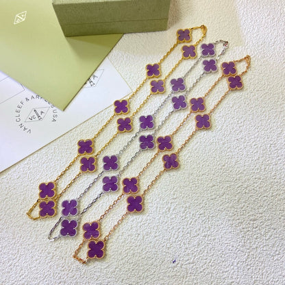[shinejoy Jewelry]CLOVER 10 MOTIFS  PURPLE VIOLET  NECKLACE